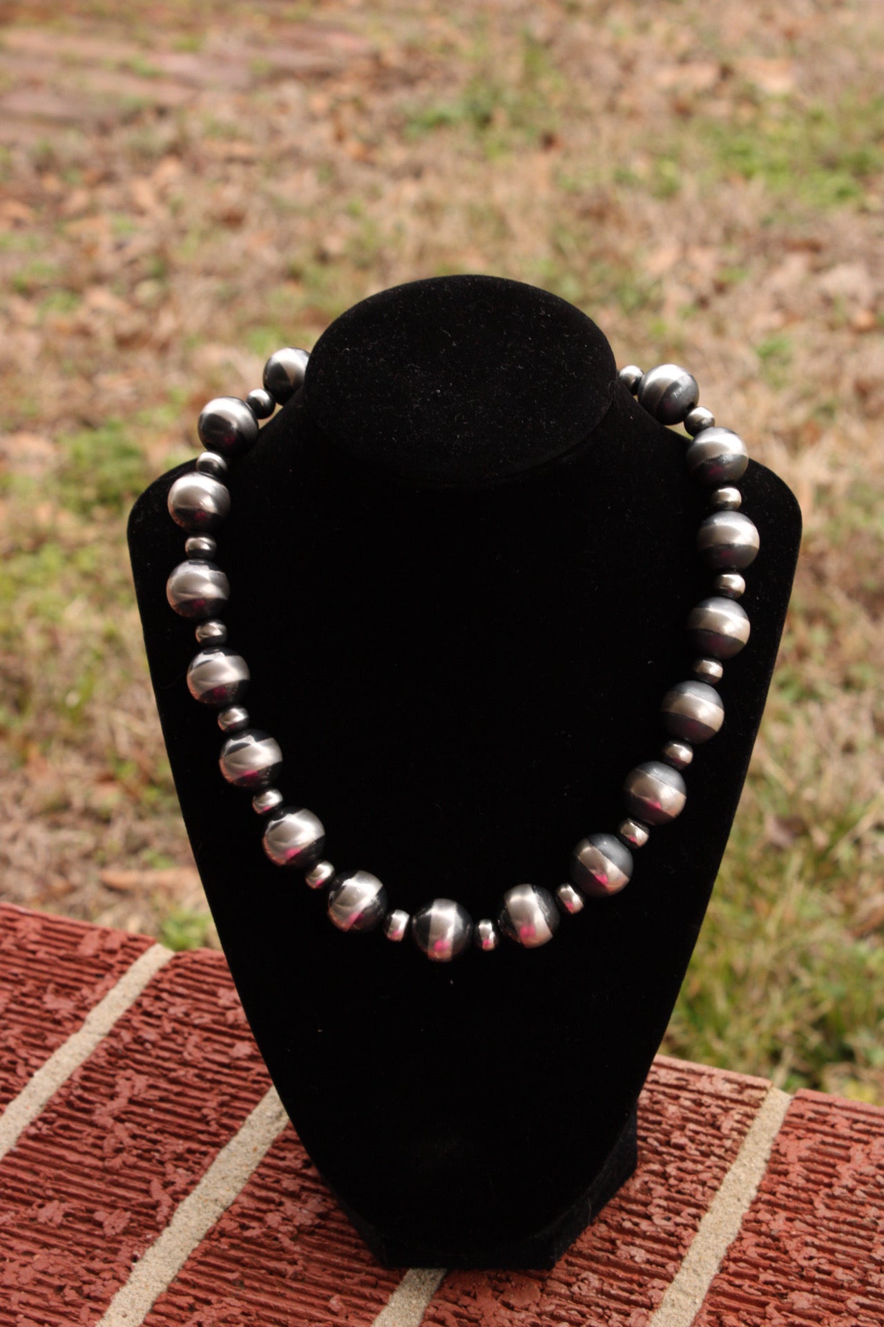 9mm/16mm Alternating Sterling Necklace