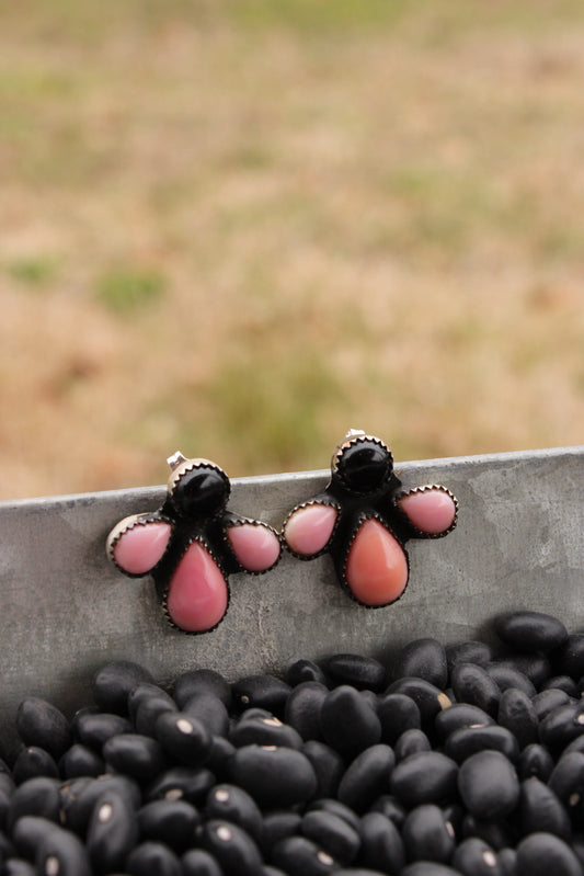 Multi Stone Cluster Earrings